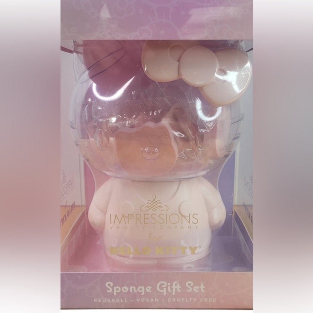 Hello Kitty Impressions Makeup Sponge Gift Set W/Container‎ Doll Matte Pink - Picture 6 of 8